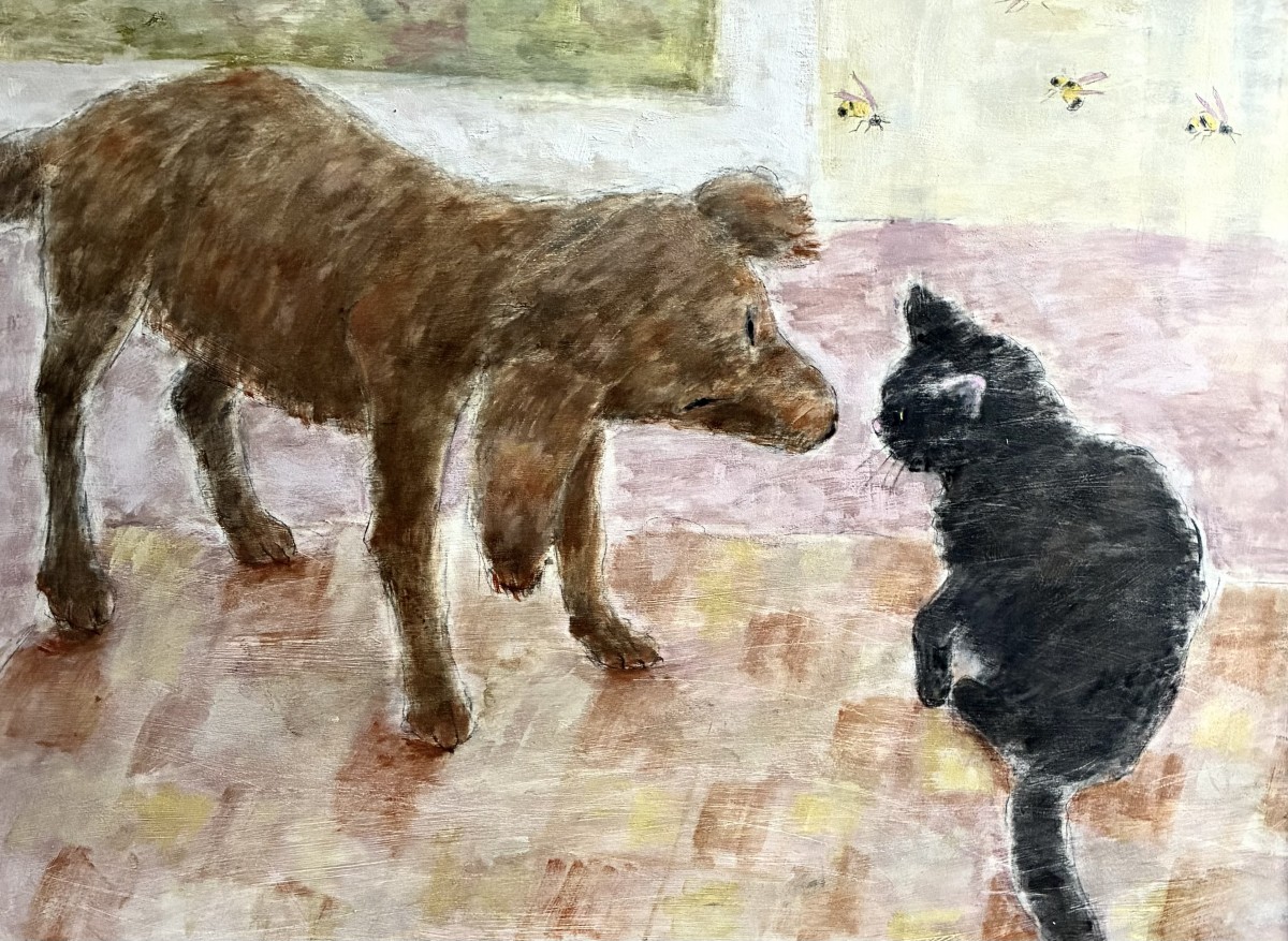 Joyce Gunn Cairns
A tentative kiss

2025
Mixed media
19.6x33inch