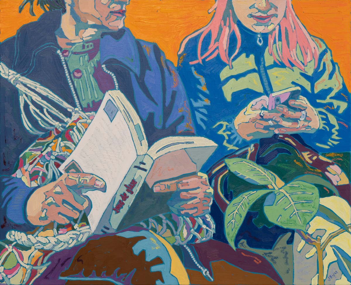 J Ryu
Between Scrolls and Pages

2025
Oil &#038;amp; Acrylic on canvas
53x65.1cm
