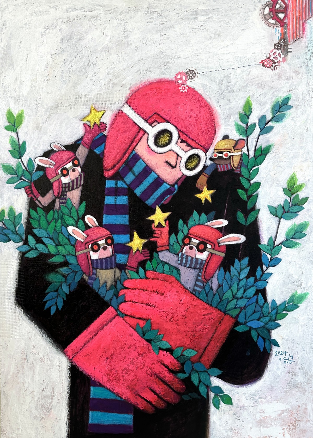 Make a Dream series : A Dream together 2
《Younggon Kim》

Acrylic, Mixed media on canvas
90.9x65.1x4.0cm
2024
