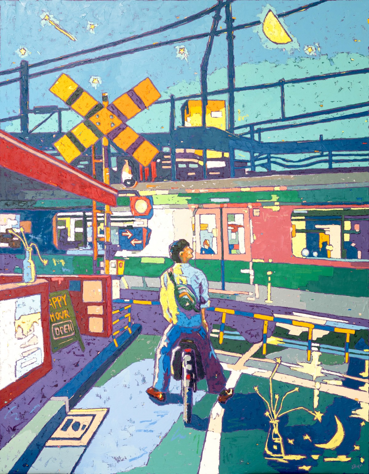 철도 건널목
《J Ryu》

Oil &#038;amp; Acrylic on canvas
116.8x91.0cm
2024