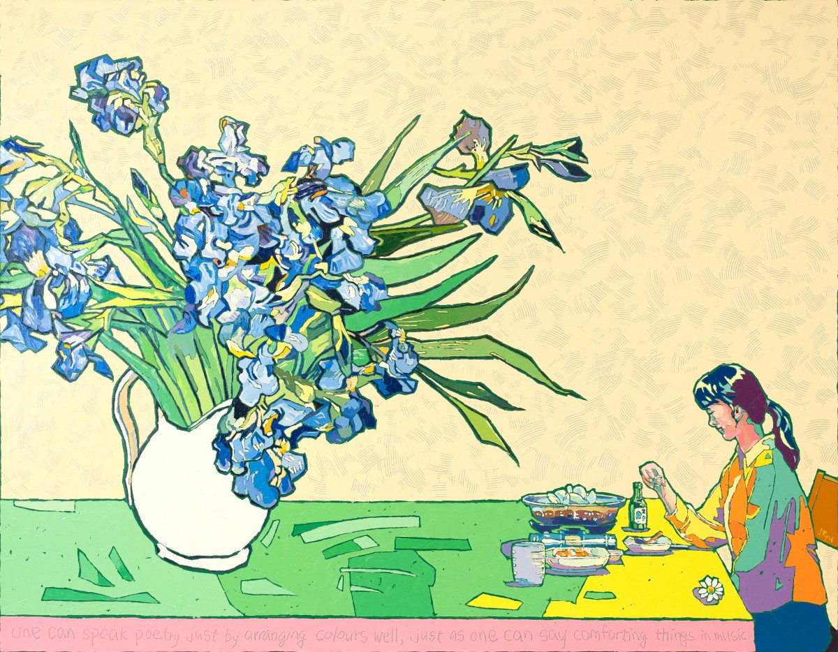 J Ryu
Dinner with Van Gogh

2023
Oil &#038;amp; Acrylic on canvas
36x46inch