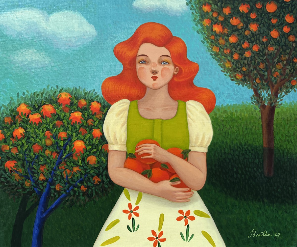 under a fresh orange tree (1)
《Beatha》

Acrylic on canvas
60.5x72.5cm
2024