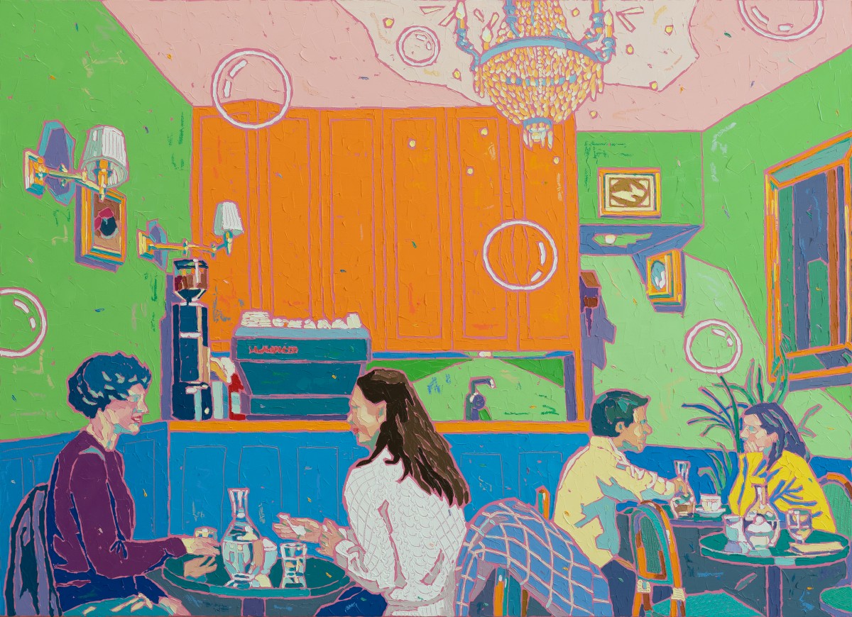 J Ryu
Cozy Chat, 2025
Oil&#038;amp;Acrylic on canvas, 53x72.7cm