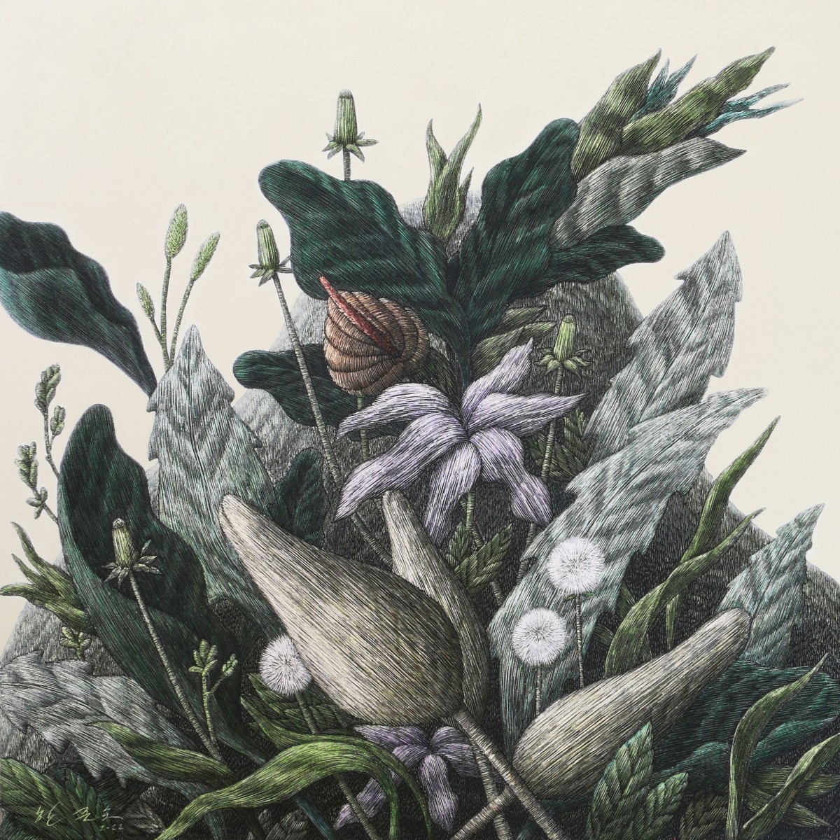 Green finger No.5
《Junho Han》

Mixed media(Scratched) on canvas
65.1x65.1cm
2022