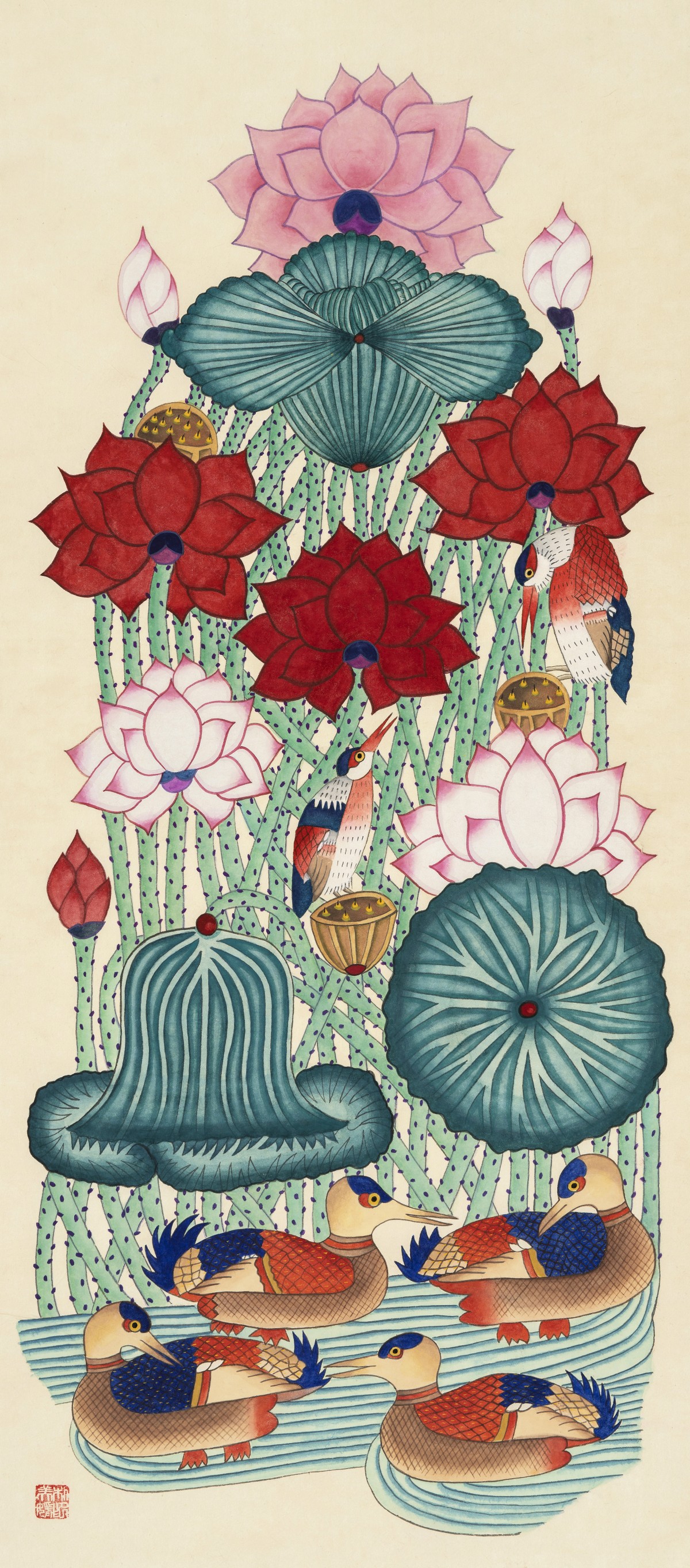 Yeonhwajodo
《Miwon Park》

Color on Korean paper
90.0x40.0cm