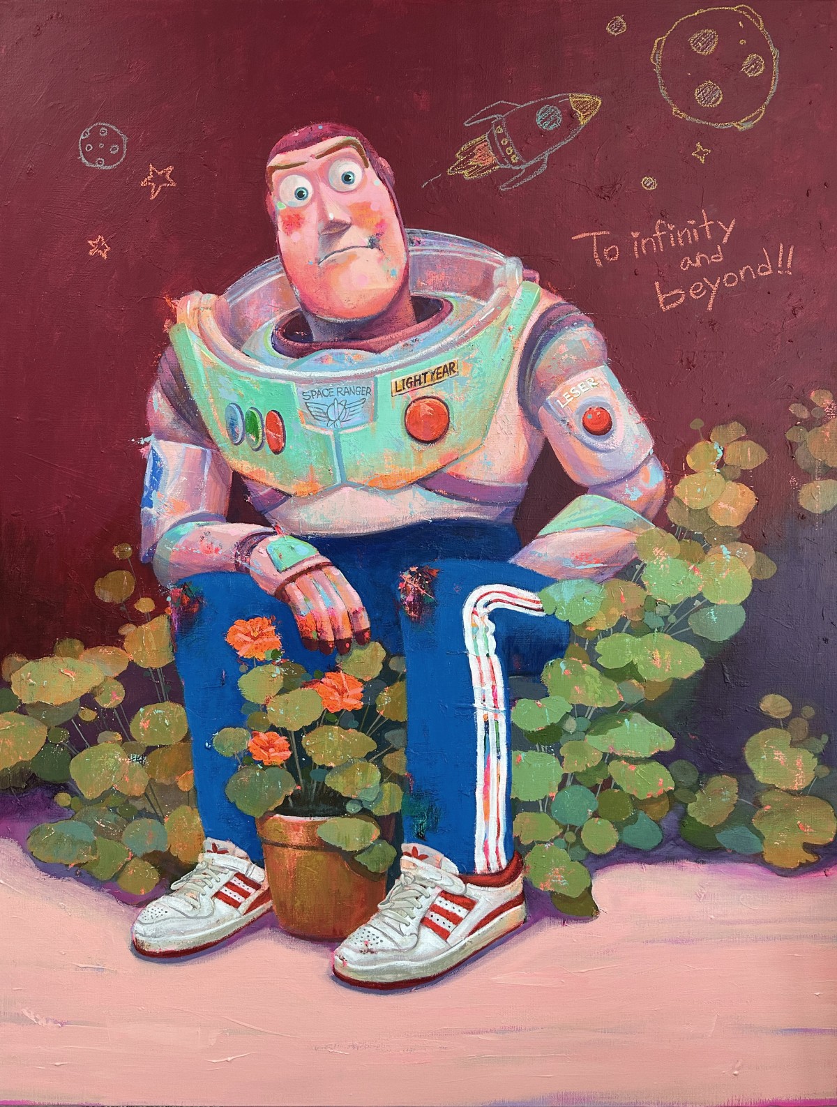 To infinity and beyond!
《David Youm》

Acrylic on canvas
145.5x112.1cm
2024