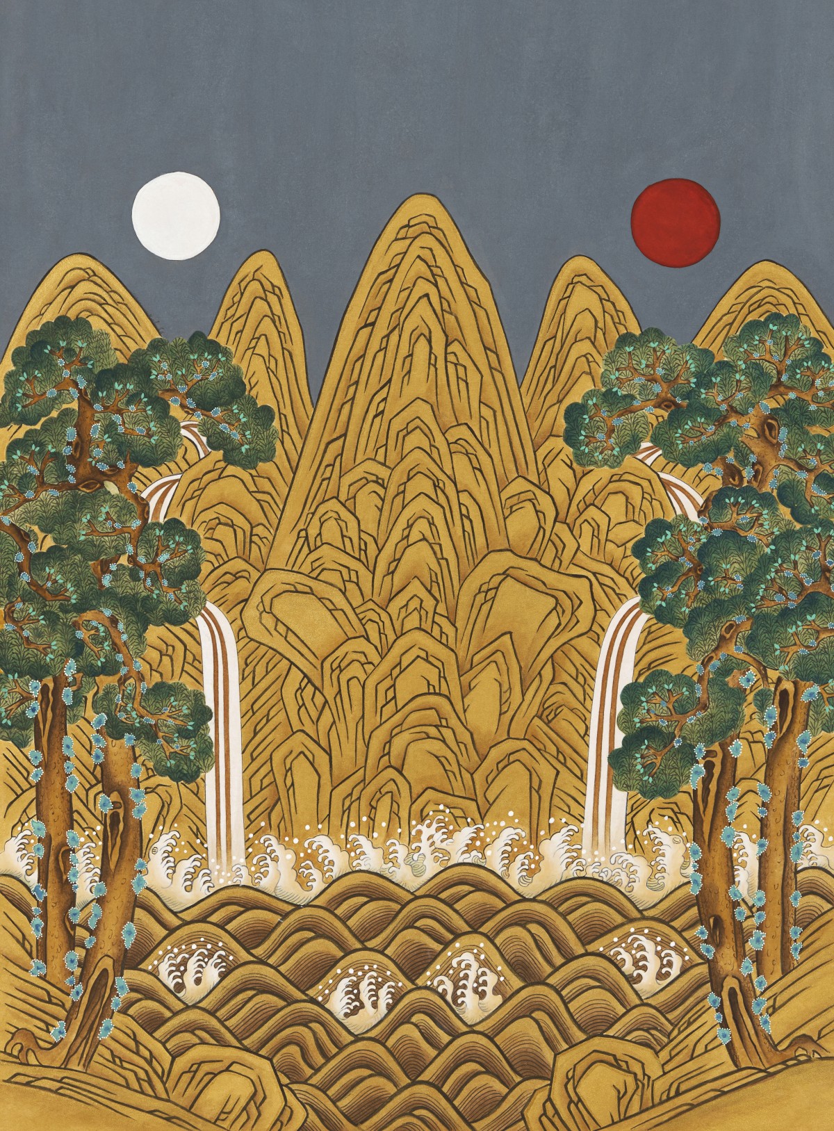 Sun, Moon and 5 Peaks

2025
Color on hanji (mulberry paper)
80x59cm