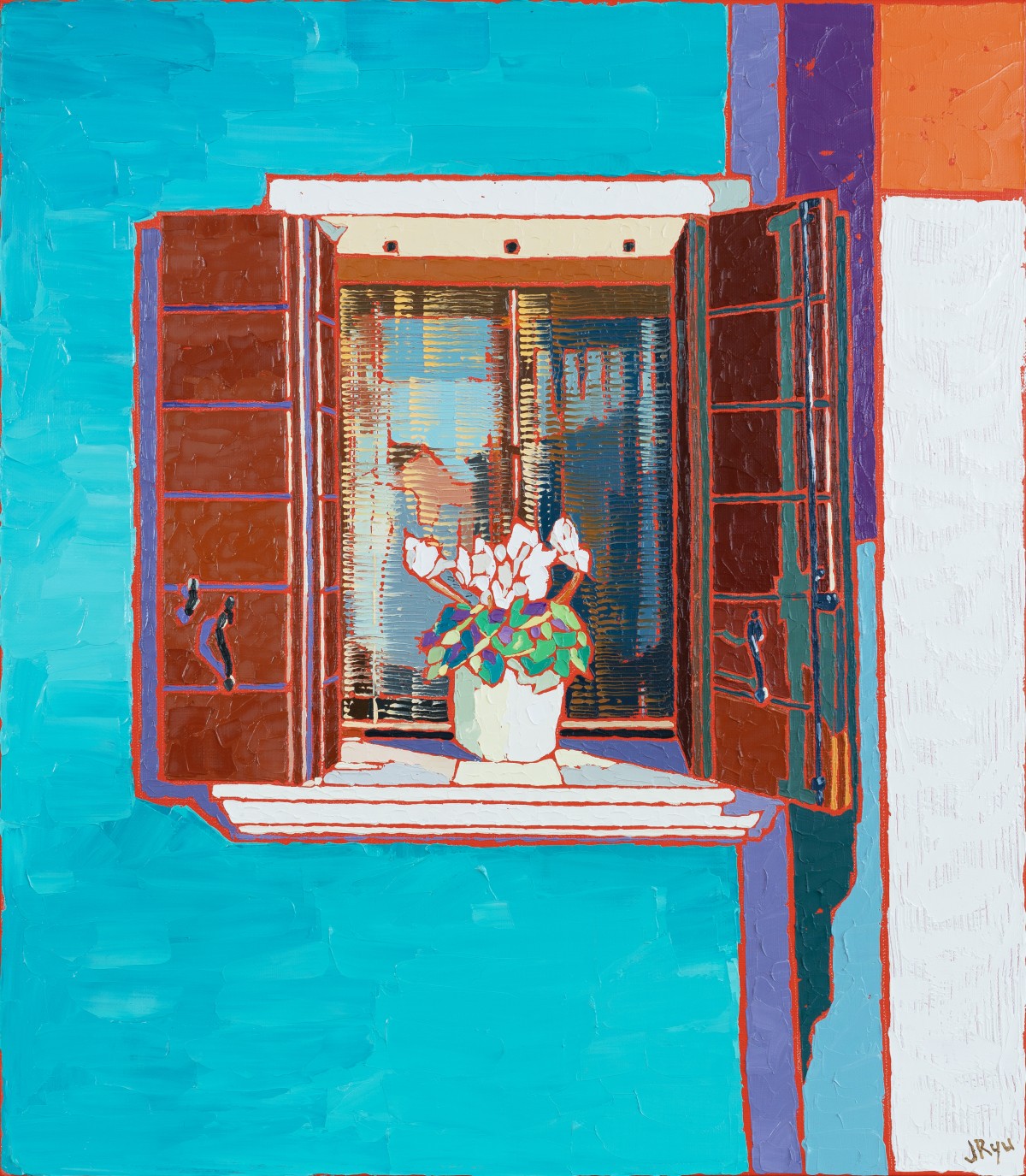 J Ryu
Flower pot on window 1

2022
Oil &#038;amp; Acrylic on canvas
53x45.5cm