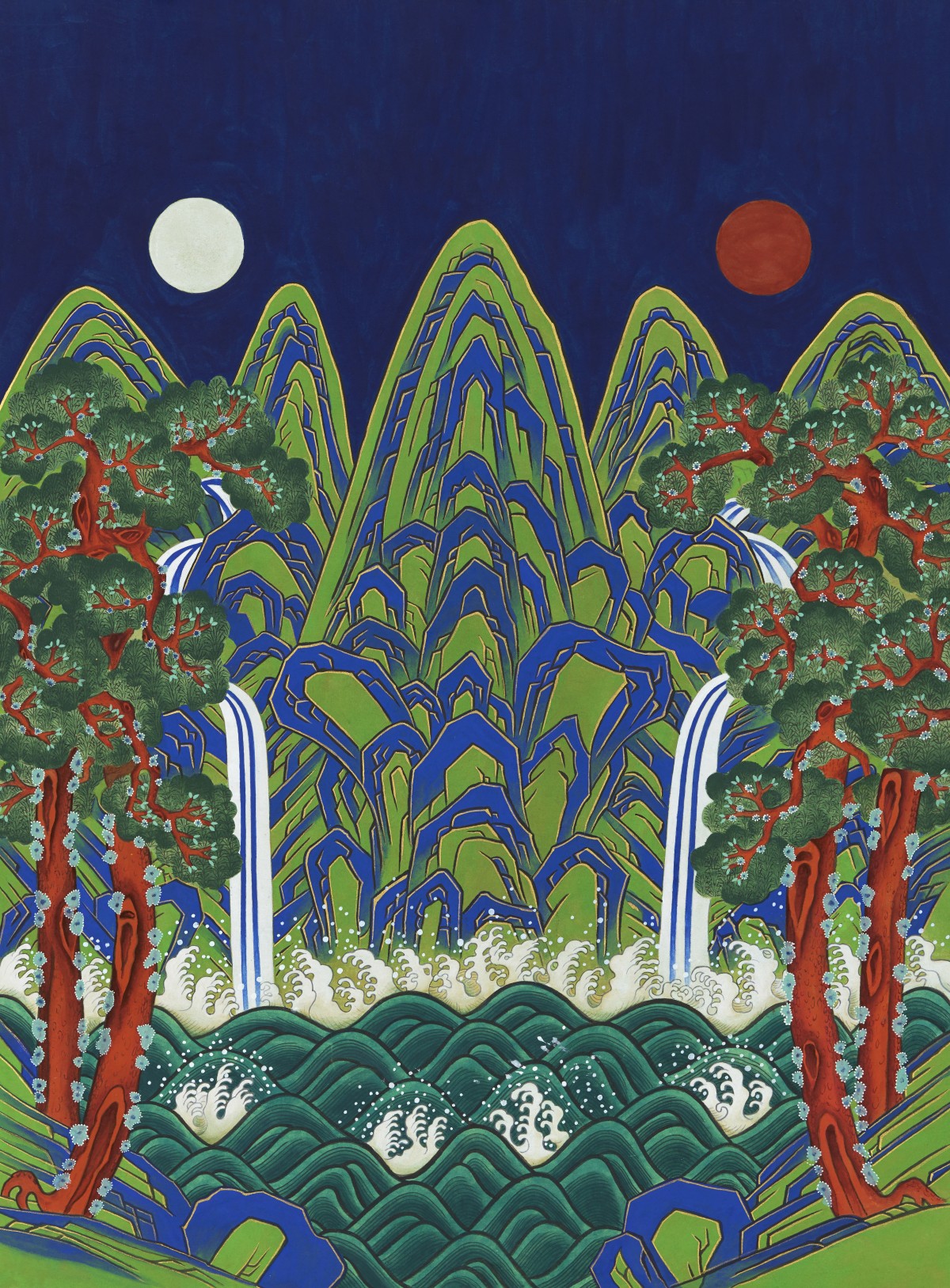 Sun, Moon and 5 Peaks

2025
Color on hanji (mulberry paper)
80x59cm