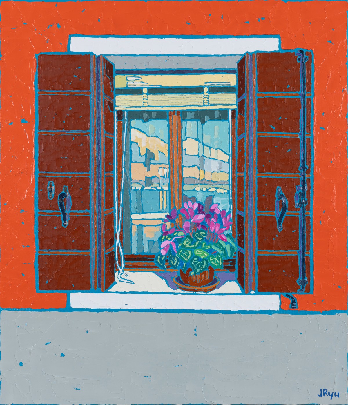 J Ryu
Flower pot on window 2

2022
Oil &#038;amp; Acrylic on canvas
53x45.5cm